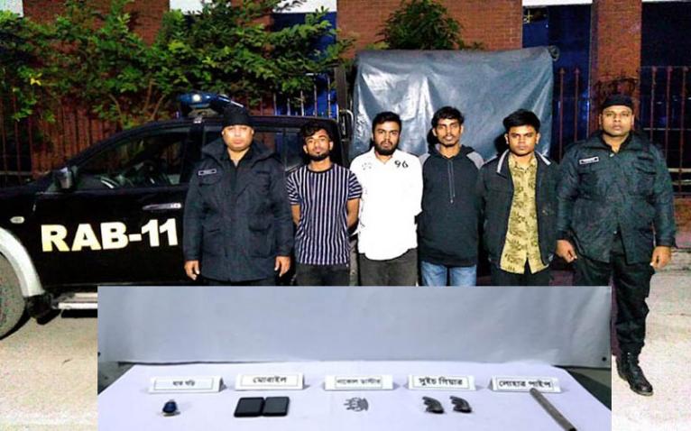 র্যাবের জালে কিশোর গ্যাং লীডার সাজ্জাদসহ আটক ৪