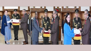 রাষ্ট্রপতির কাছে তিন দেশের রাষ্ট্রদূতের পরিচয়পত্র পেশ