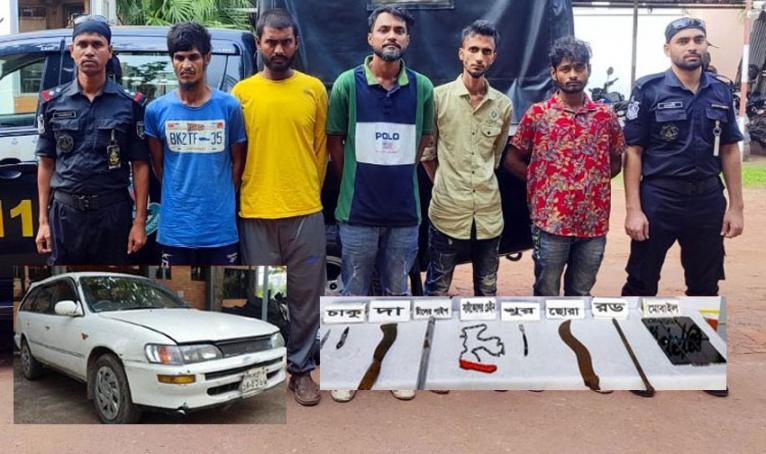 বন্দরে ডাকাতির প্রস্তুতিকালে ধারালো অস্ত্রসহ ৫ জন গ্রেপ্তার