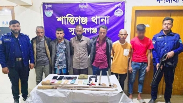 সুনামগঞ্জের শান্তিগঞ্জে ডাকাত দলের সর্দারসহ ৬ ডাকাত গ্রেফতার