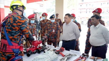 স্বরাষ্ট্র মন্ত্রণালয়ের সিনিয়র সচিবের ফায়ার সার্ভিস সদর দপ্তর পরিদর্শন