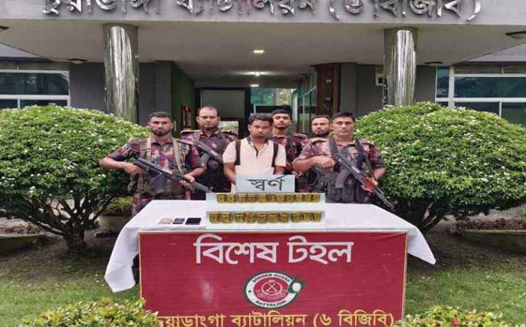 সীমান্তে ২১ সোনার বারসহ আটক ১