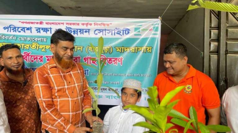 জলবায়ু পরিবর্তন মোকাবিলায় চারাগাছ বিতরণ কর্মসূচি