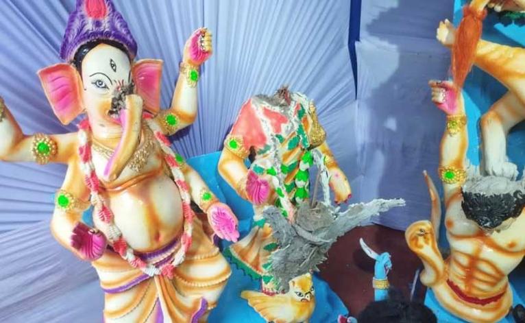 জামালপুরে মন্দিরের প্রতিমা ভাঙচুর, আটক ১