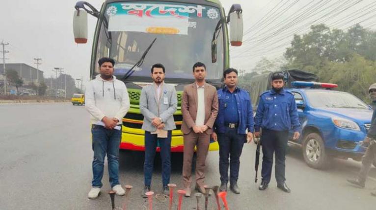 সোনারগাঁয়ে শব্দ দূষণকারী ৪ যানবাহনে জরিমানা