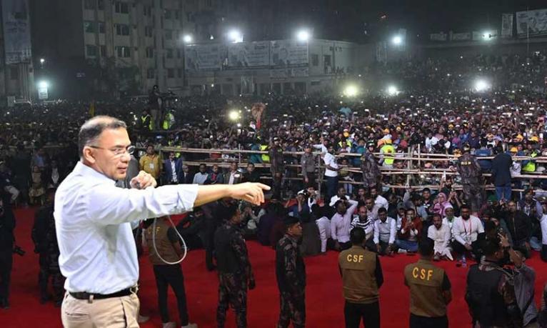 দেশকে পুনর্নির্মাণ করতে হলে গণতন্ত্রকে প্রতিষ্ঠিত করতে হবে : তারেক রহমান