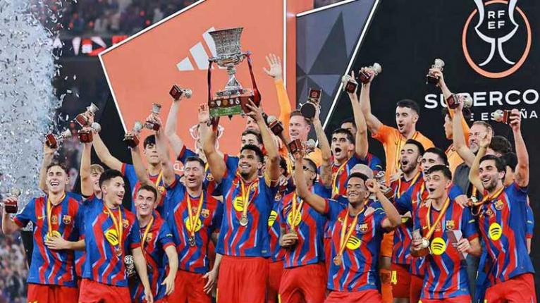 রিয়ালকে হারিয়ে স্প্যানিশ সুপার কাপের চ্যাম্পিয়ন বার্সেলোনা
