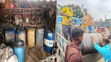 ঘোড়াঘাটে অবৈধভাবে মজুত দেড় হাজার লিটার ডিজেল জব্দ
