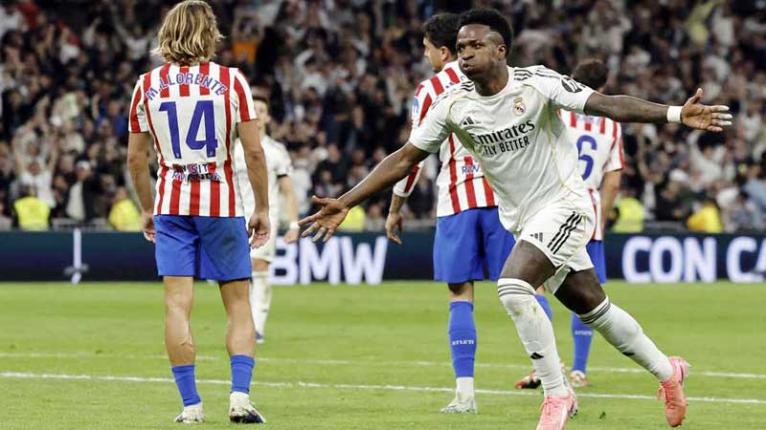 ভিনির জোড়া গোলে মাদ্রিদ ডার্বিতে বাজিমাত রিয়ালের