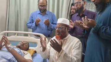 আহত শিক্ষার্থী আশরাফুলকে দেখতে হাসপাতালে গোলাম পরওয়ার