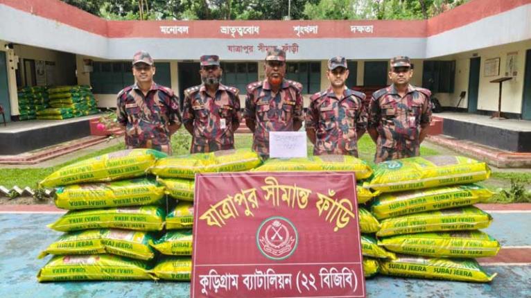 সীমান্তে ৩৬ লাখ টাকার ভারতীয় পণ্য জব্দ