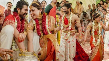 বিয়েতে রাশমিকার কমলা রংয়ের শাড়ি পরার কারণ জানা গেল