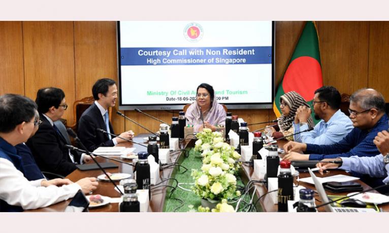বিমানবন্দর সেবার আধুনিকায়নে সহায়তার আগ্রহ প্রকাশ সিঙ্গাপুরের