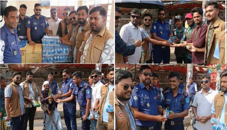 প্রচণ্ড রৌদ্রের প্রখরতায় পথচারী, শ্রমজীবী ও ট্রাফিকদের জন্য ডিসি ও এসপির মানবিক উদ্যোগ সর্ব মহলে প্রশংসিত