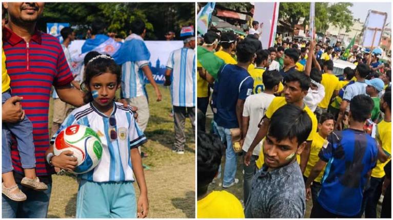 সপ্তাহের ব্যবধানে সদরপুরে ব্রাজিল-আর্জেন্টিনা সমর্থকদের বিশাল বর্ণাঢ্য র‌্যালি, ফুটবল উন্মাদনায় মুখর জনপদ