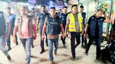 নাশকতা প্রতিরোধে সালথা থানা পুলিশের ব্যতিক্রমী মহড়া