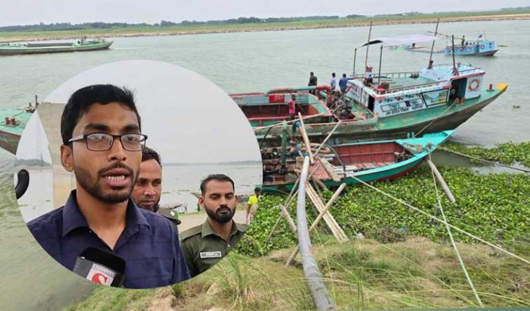 মধুখালী নির্বাহী ম্যাজিস্ট্রেট প্রতিক দত্তর অভিযানে মধুমতি নদীতে অবৈধ ড্রেজার জব্দ