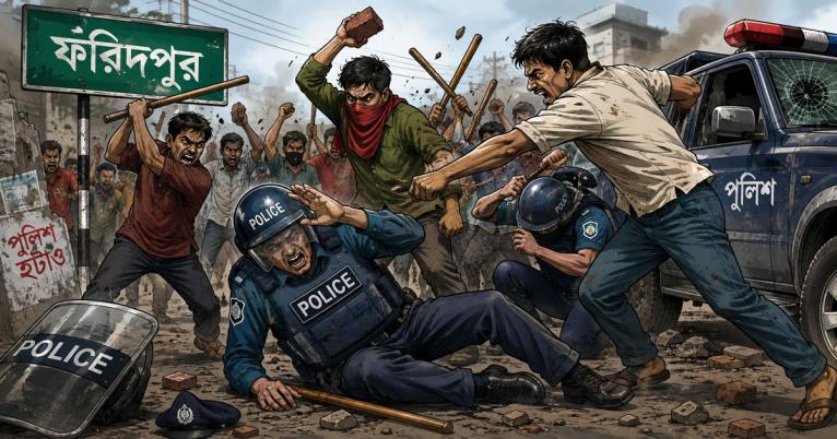 পুলিশের ওপর হামলা ও সরকারি গাড়ি ভাঙচুরের ঘটনায় মামলা