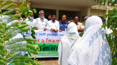 কালকিনিতে শিক্ষার্থীদের মাঝে হাজারো চারা বিতরণ