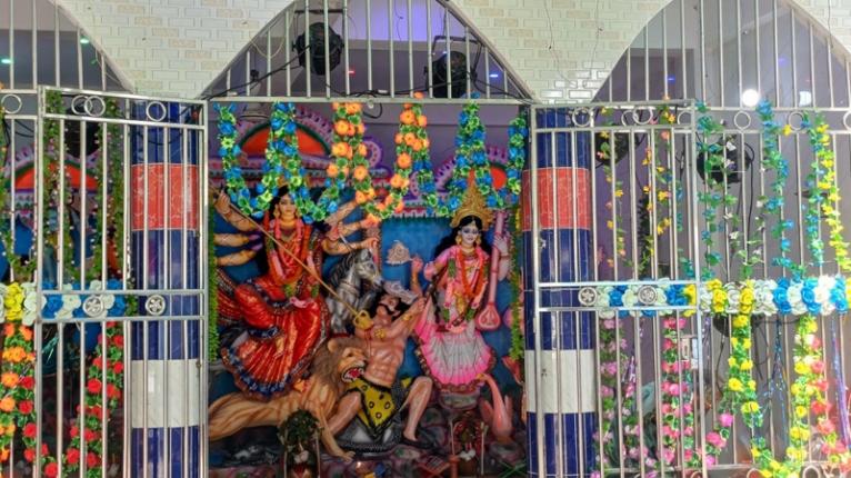 কাল‌কি‌নি‌তে বীরেন্দ্রনাথ বাড়ৈ বাড়িতে শারদীয় দুর্গাপূজার আয়োজন